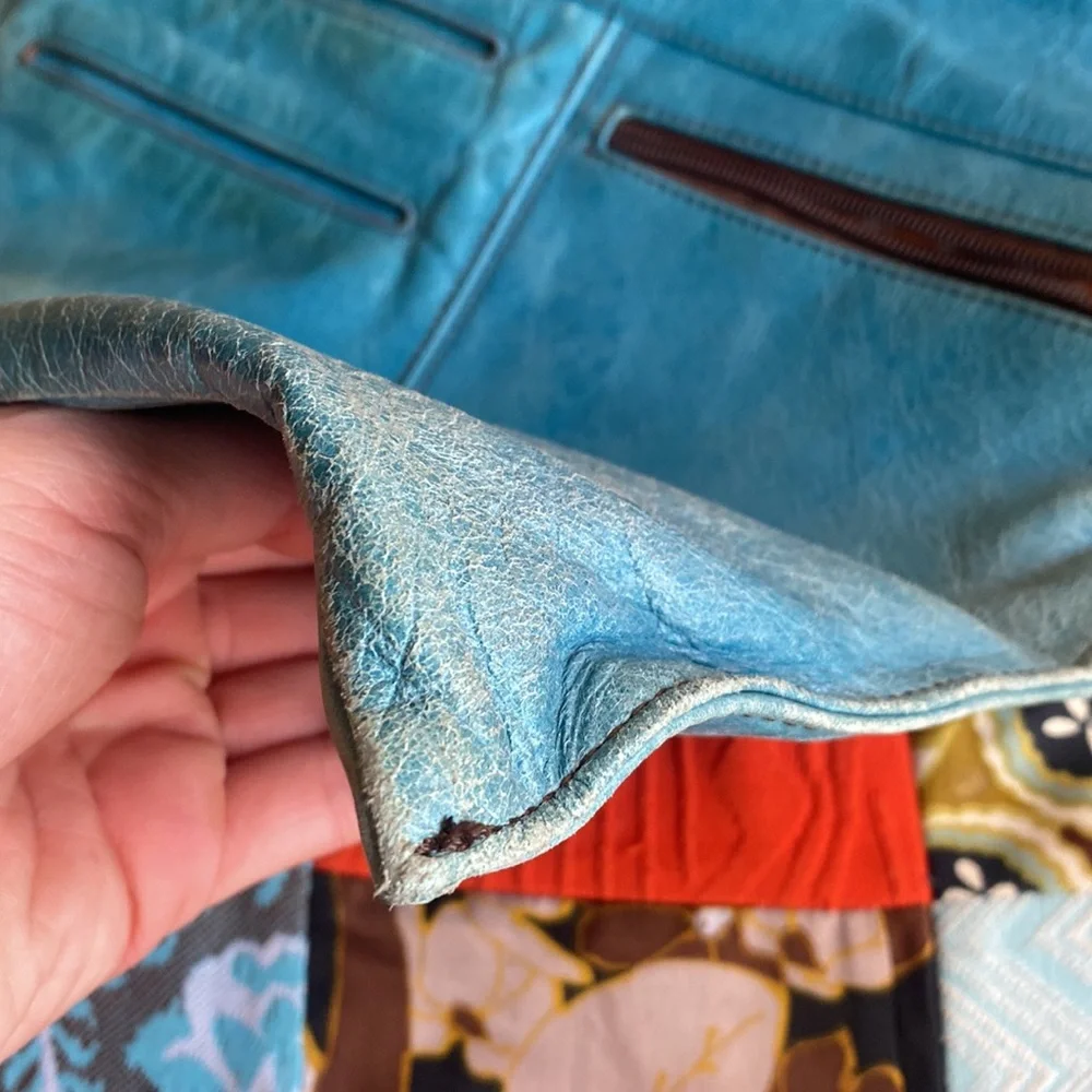 HOBO Teal Turquoise Leather Crossbody Bag